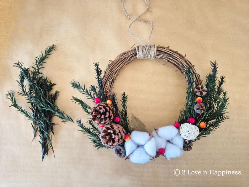 Make your own Christmas wreath-Christmas Wreath Making Kit-Do It Yourself Christmas Starter Kit-Seasonal Decor image 2