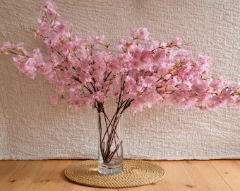 Artificial cherry blossom flowers-Faux cherry blossom flowers-Cherry blossoms home decor-Pale Pink Sakura Spray Flowers
