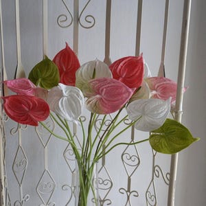 Faux Anthurium Flower Stalks / Home decor flowers (minimum 5 stalks)
