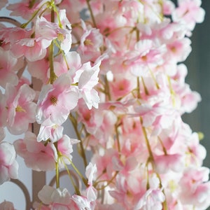 人工桜の花の紐 - 人工桜の花のガーランド - 桜の室内装飾 - 桜のスプレー