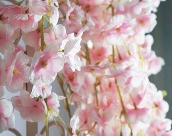 Artificial cherry blossom flowers twine-Faux cherry blossom flowers garland-Cherry blossoms home decor-Sakura Spray