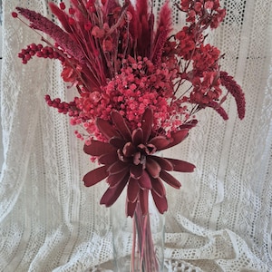 Red preserved flowers-Dried flowers, Floral Decor