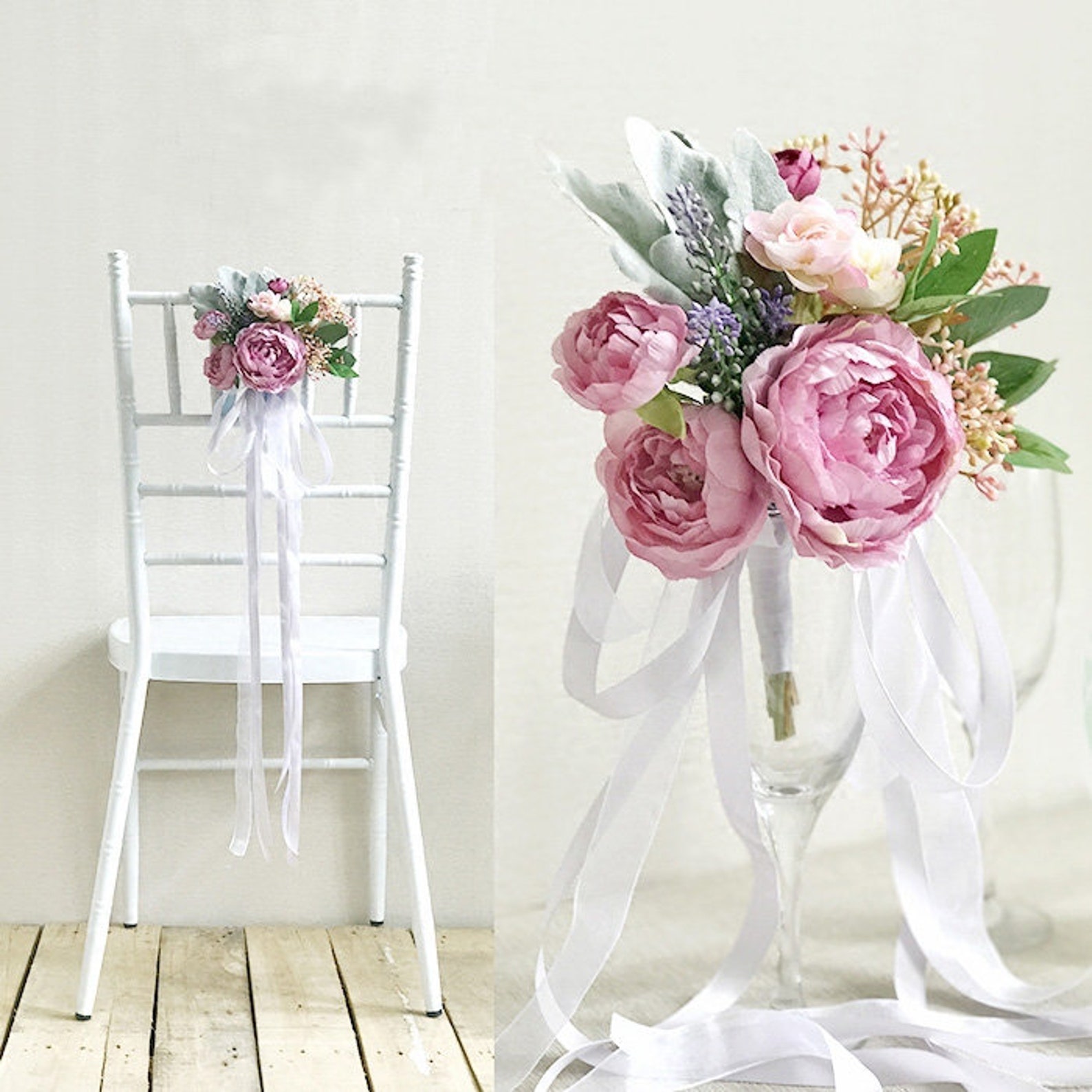 Silk Flowers Aisle Pews Decorartificial Floral Aisle Church Etsy