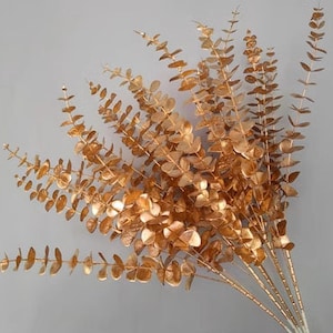 10 Stiele goldene künstliche Eukalpytusblätter-12 Stiele Ahornblätter-Bündelpackung Herbstdekor