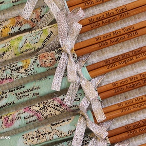 20 paires de baguettes gravées personnalisées - Cadeaux pour fête - Cadeaux pour mariage - Cadeaux pour la porte