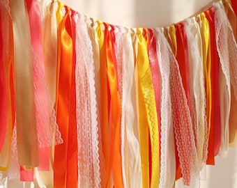 Ribbon garland decor-Ribbon garland party backdrop decor-Birthday party decor-Wedding Party Backdrop Decor-Baby shower backdrop decor