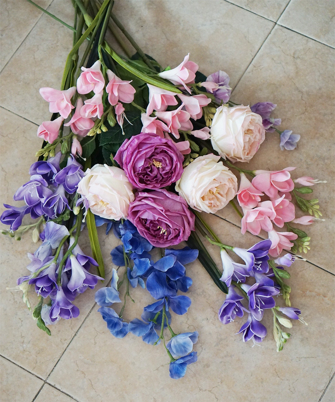 Artificial Austin Roses Real Touch Flower Stalks Vintage Etsy