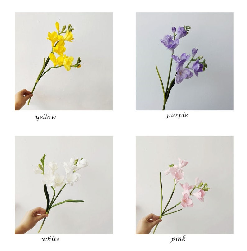 Artificial Freesias Flower Stalks Floral Freesias Wedding Etsy