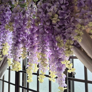Flores de glicínias artificiais - Glicínias artificiais roxas - Glicínias artificiais azuis - Flores de glicínias para casamento