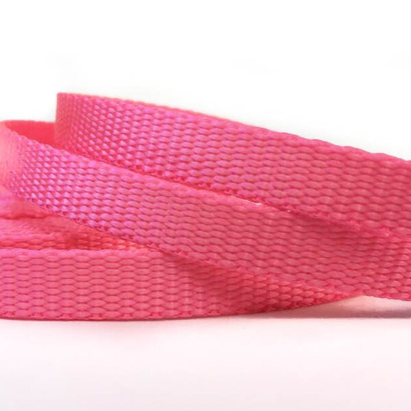 Pink Nylon Webbing / 3/8" width webbing / Pet Collar Webbing / Purse Strap / Cat Collar Webbing
