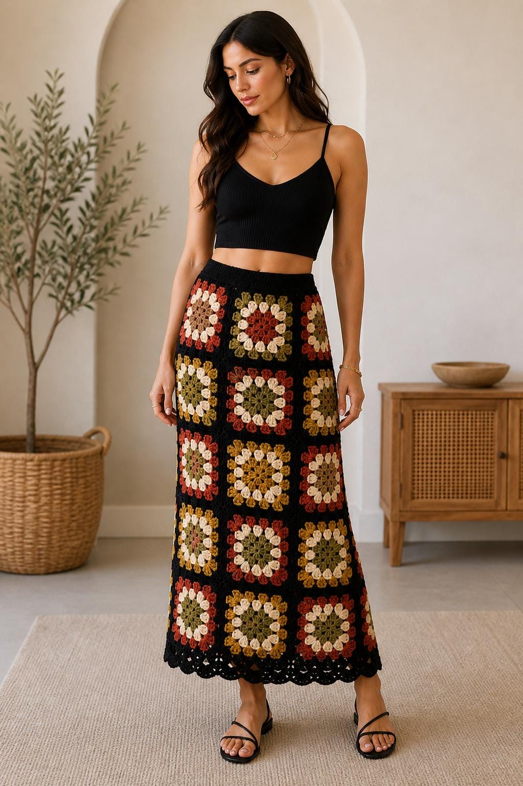 22 Maxi Skirt Crochet Patterns to Make for Summer, Festivals, and Beyond 8 Easy Crochet Granny Square Maxi Skirt Beginner Boho