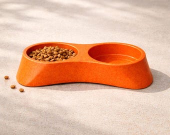 Juego de comederos de hormigón hechos a mano para mascotas, comedero y bebedero para gatos y perros, comedero de cemento moderno y minimalista, plato rústico y duradero para mascotas, idea de regalo única para mascotas