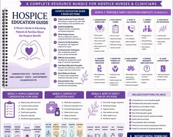 Paquete de guías educativas para enfermeras de cuidados paliativos / Materiales didácticos para familias / Guiones de admisión a cuidados paliativos / Educación sobre el final de la vida / Herramienta para enfermeras de cuidados paliativos