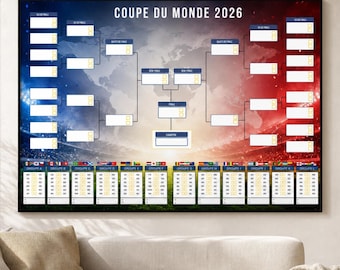 Programma van het WK 2026, printbare poster, voetbal, teamtabel, PDF CANVA, WK-planningposter