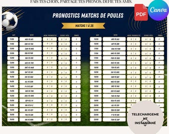 Voorspellingspakket WK 2026 (PDF & Canva) | Groepsfase wedstrijdschema, knock-outschema, printbaar voetbalspel