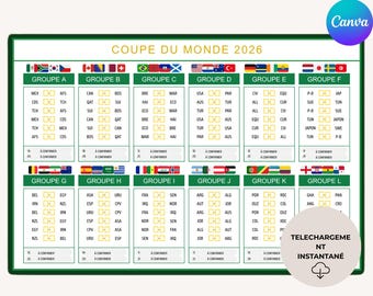 WK-voetbalkalender 2026 - Printbare en bewerkbare Canva-sjabloon | Printbaar Canva-bestand + PDF | Kalender met 72 wedstrijden (cadeau)