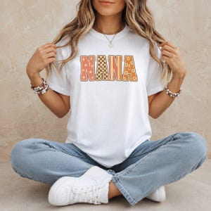 Camiseta personalizada para la abuela, camiseta con el nombre de la abuela a medida, top retro estilo western con patchwork, regalo para el Día de la Madre, camiseta para la abuela de parte de los nietos, regalo para la abuela