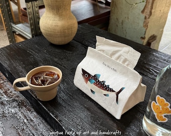 Ręcznie tłoczone pokrowce na pudełka na chusteczki, wodoodporny prezent na parapetówkę z Tyveku, personalizowany podpis