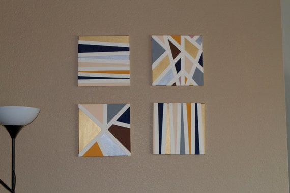 Items similar to Geometric Wall Art Set of 4 on Etsy