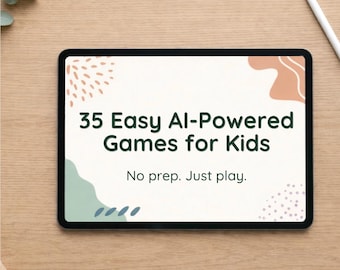 Libro de actividades con juegos de IA para niños / 35 juegos interactivos para toda la familia (descarga digital)