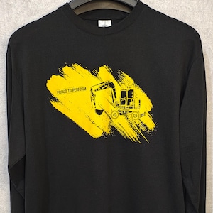 "Vintage Komatsu Bagger Langarm T-Shirt - ""Proud toPerform"" Männer Größe L Shirt Y2k." Bild 1