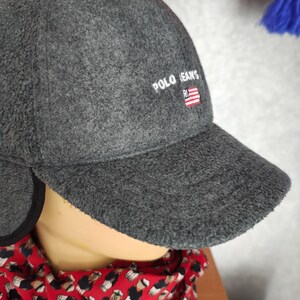 Vintage Polo Jeans Co. Ralph Lauren Fleece Ear Flap Hat – Y2K Gorpcore Trapper Cap image 5