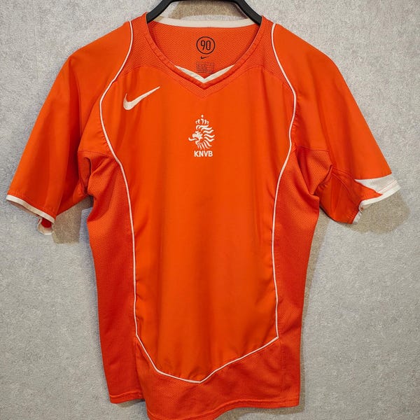 Camiseta de fútbol de local de los Países Bajos, vintage 2004-2006, juvenil L 152-158 cm – Nike Total 90 KNVB