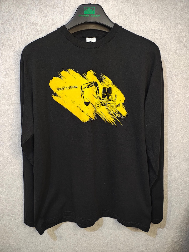 "Vintage Komatsu Bagger Langarm T-Shirt - ""Proud toPerform"" Männer Größe L Shirt Y2k." Bild 1