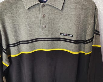 Vintage Ralph Lauren Polo Sport Rugby Polo Shirt – 90s Retro Sportswear Mens Size L
