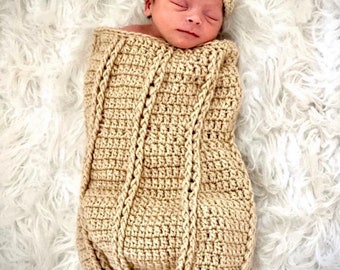 Crochet Peanut Cocoon and Hat: Newborn Halloween Costume