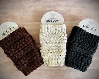 Handmade Crocheted Slouchy Boot Cuffs: Slouchy Ankle Warmers