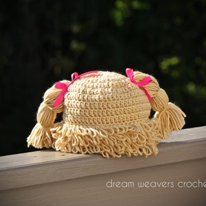 Doll Inspired Hat, Cabbage Patch Hat, Baby Doll Hat, Halloween Costume Wig, Cabbage Patch Wig, Cabbage Patch Kid Hat, Crochet Cabbage Patch