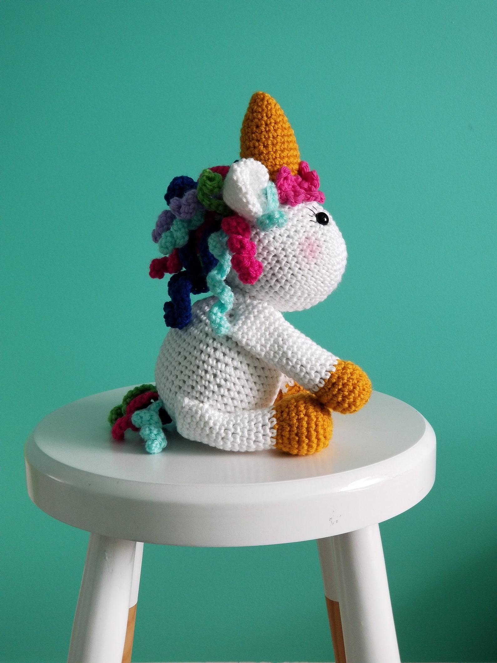 Unicorn Stuffed Unicorn Unicorn Amigurumi Crocheted Etsy