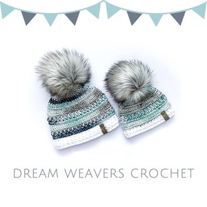 Mommy and Me Hats, Mom and Baby Hat, Mommy and Me Crocheted Hat, Hat with fur pom, baby hat, ladies fur pom hat, infant fur pom hat, beanie