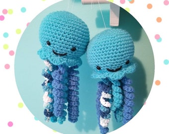Crocheted Jellyfish, Handmade Jellyfish, Jellyfish Plushie, Jellyfish Stuffie, Stuffed Animal Jellyfish, Jellyfish Stuffed Animal, Baby gift