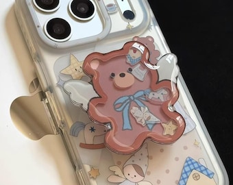 MagSafe Case with Good Things Bear & Angel Design for iPhone 15/16/17 Pro Max