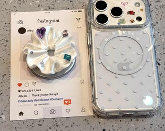 FullMagSafeCompatibleClearCase Set: ShowcasesYourPhone, FeaturesCameraDecor,IncludesaHairAccessory&SocialMediaConceptforiPhone15/16/17ProMax