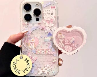 Densely Illustrated Clear Case Telling a Sweet Story with Animals & Charms, OfferingFull MagSafeProtection ChargingforiPhone15/16/17ProMax