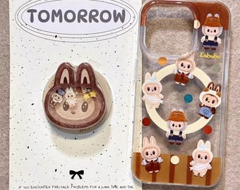 Storybook BunnySceneClear Casewith Coordinating PopSocket Grip/Stand, A Complete MagSafe-CompatibleSet withCardforiPhone 15/16/17ProMax