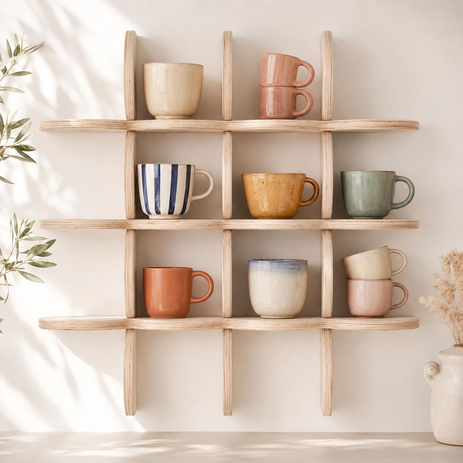Wooden Mug Rack