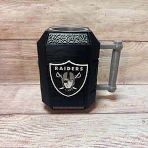 Las Vegas Raiders specialdesignad Mjölnir-inspirerad dryckes-Koozie 3D-printad Tors hammare