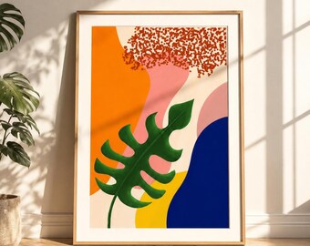 Minimalistisk Monstera-väggkonst för moderna interiörer