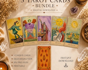 Vintage Tarotkortsamling för mystisk dekor