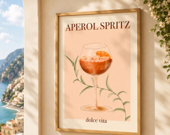 Aperol Spritz väggdekorationer för italiensk sommarinredning