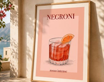 Negroni-cocktailväggkonst för italienskinspirerade interiörer