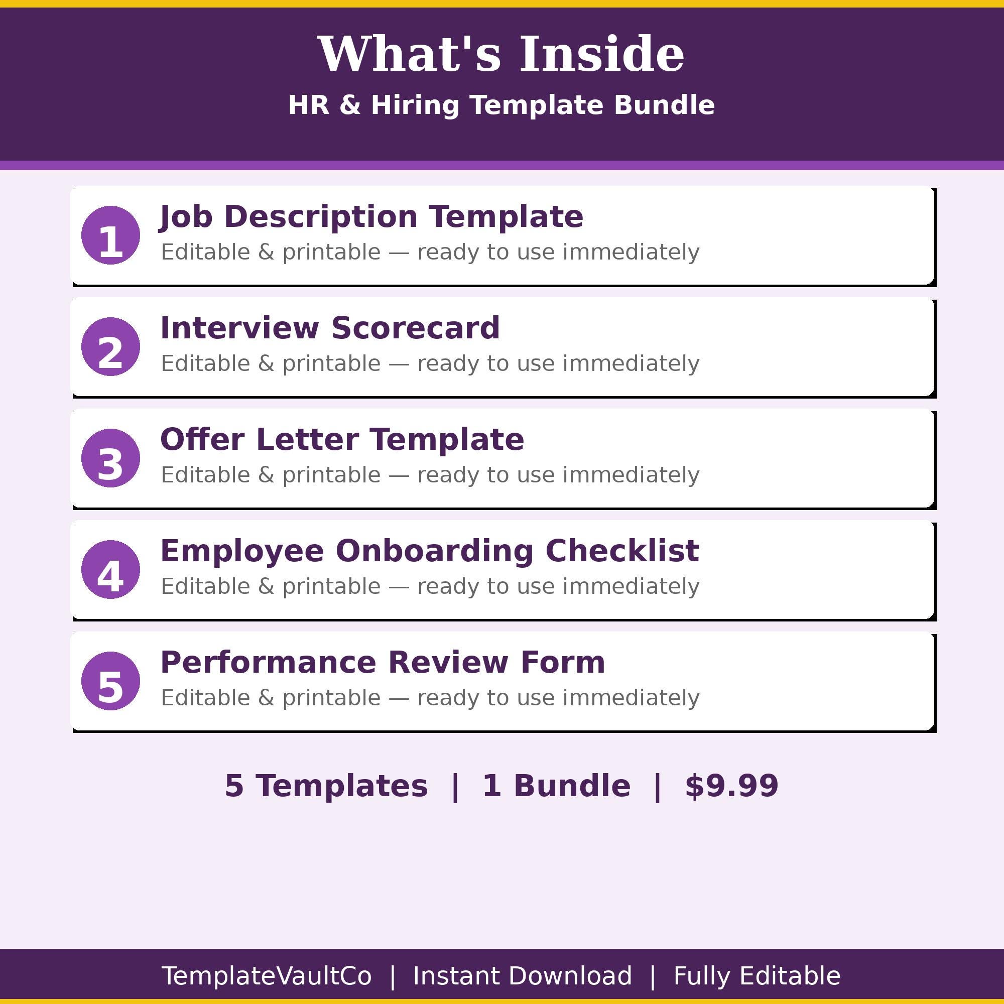 Hiring Manager Pack Example HR Templates Bundle | Job Description, Interview Scorecard & Onboarding ...