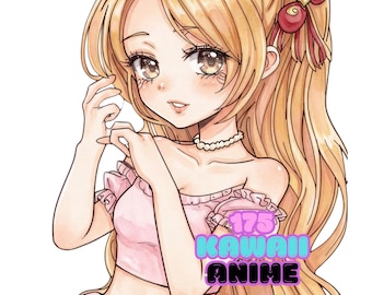 175 Kawaii Anime Malvorlagen | Druckbare PDF Datei (Digitaler Download)