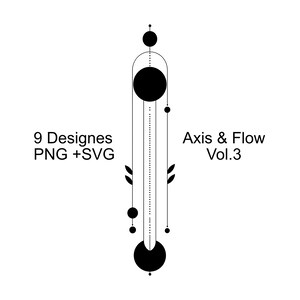 ORDO Axis Flow Vol.3 – Core Structures | 9 Minimal Blackwork Designs | Geometric Line Art | SVG PNG Tattoo Flash Bundle