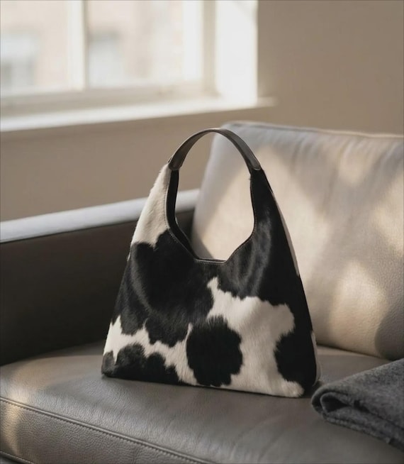 Genuine Cowhide Hair-on Tote Bag | Handmade Western Shoulder Hobo