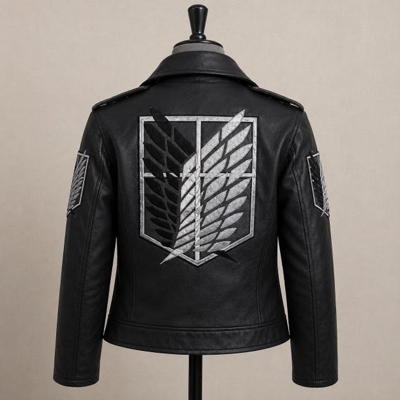 AOT Scout Regiment Leather Crop Jacket, Attack on Titan Survey Corps Jacket Women's Anime Cosplay Coat, Mikasa Ackerman Jacket Anime Costume